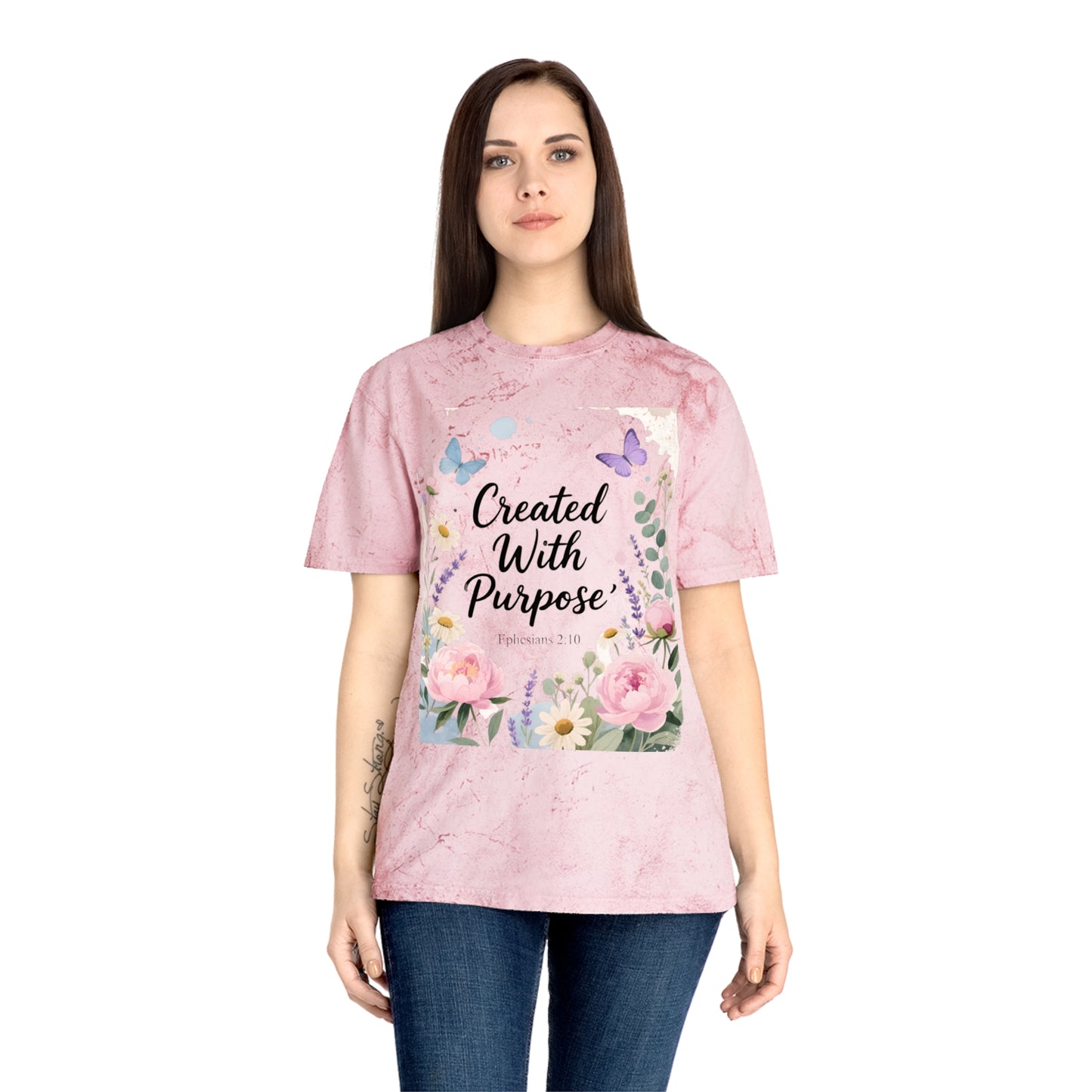 Created With Purpose Floral T‑Shirt Meaningful Gifts