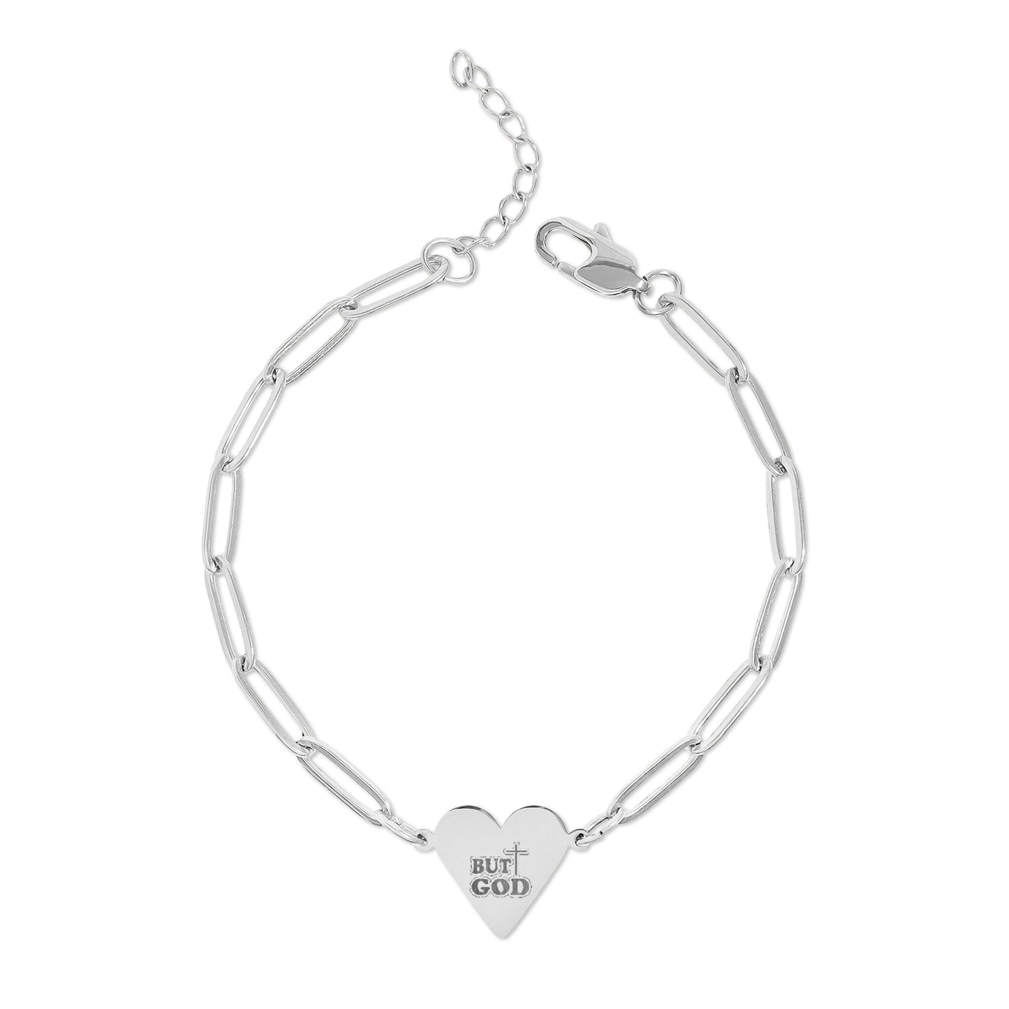 Custom Engraved Heart Paperclip Bracelet | Initials Jewelry for Him or Her | Sentimental Gift
