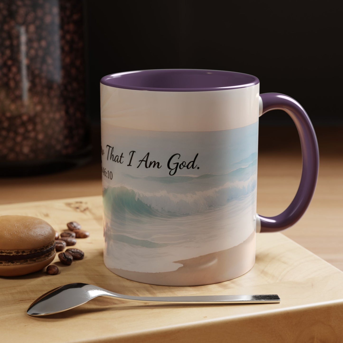 Psalm 46:10 Ocean Coffee Mug – "Be Still and Know That I Am God" Inspirational Ceramic
