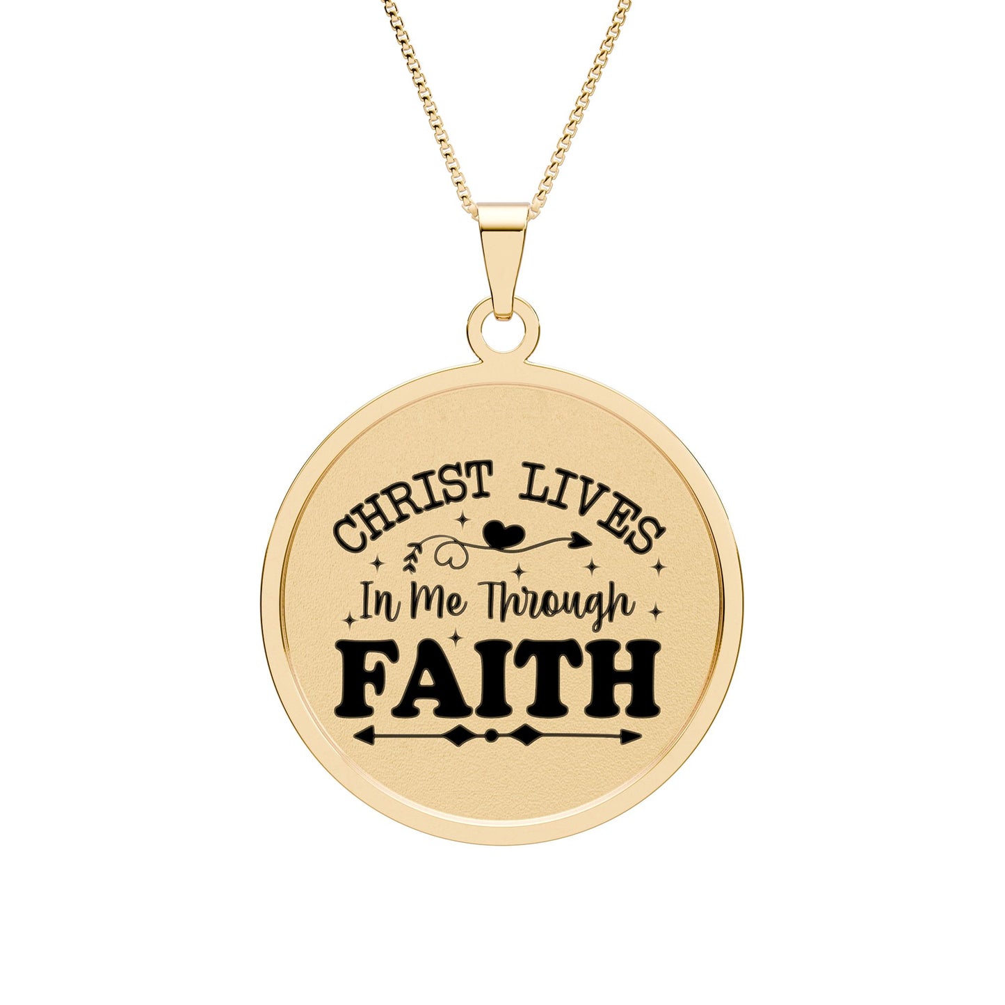 Faith Round Photo Pendant Gold-Plated
