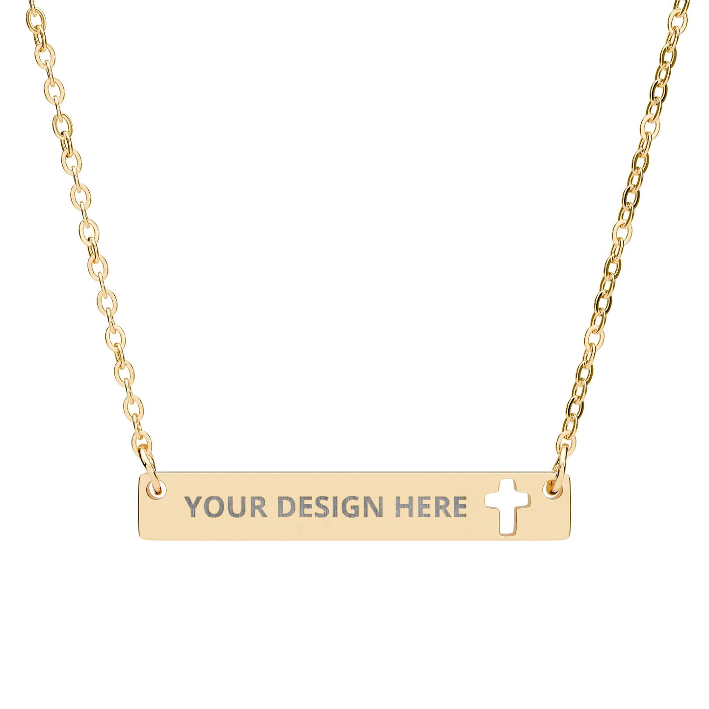 Personalized Cutout Cross Bar Necklace Peace Be Still Faith Jewelry | Perfect Gift for Him or Her