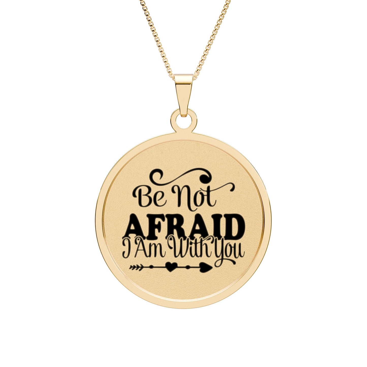 Inspirational Round Photo Pendant Necklace Gold Plated