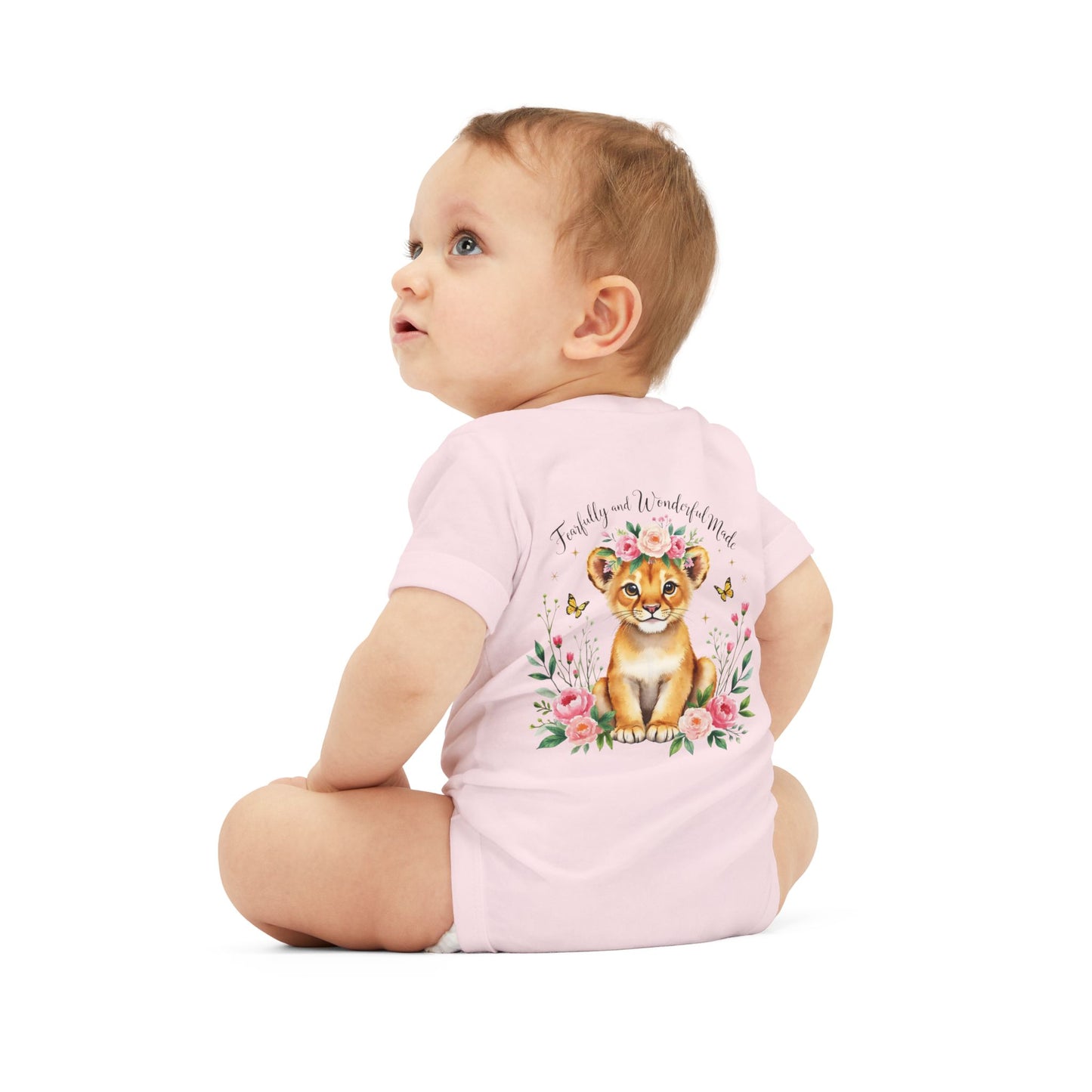 Baby Onesie - Floral Lion Cub "Wild and Wonderful" Personalized Infant Bodysuit