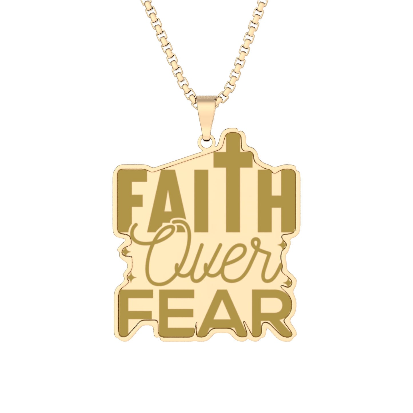 Faith Over Fear Photo Pendant — Custom Cut Inspirational Necklace