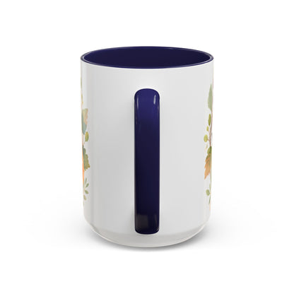Christian Fruit of the Spirit Accent Coffee Mug — Galatians 5:22-23 Floral Scripture Design (11/15oz)