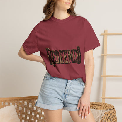 Garment-Dyed Statement Tee — Bold Single-Word Typographic Front