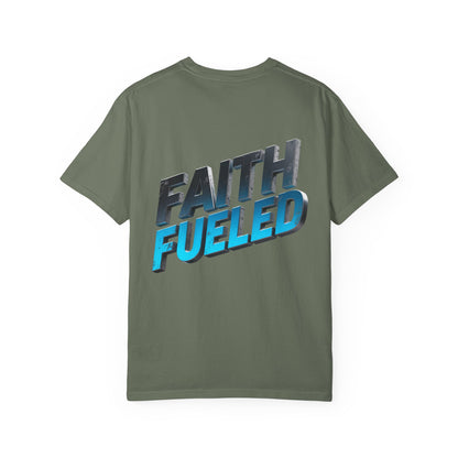Faith Fueled Garment-Dyed Tee — Vintage Two-Tone Christian T-Shirt
