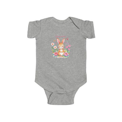 Custom Infant Bodysuit — Cute Floral Bunny "Love You to Pieces" Newborn Onesie