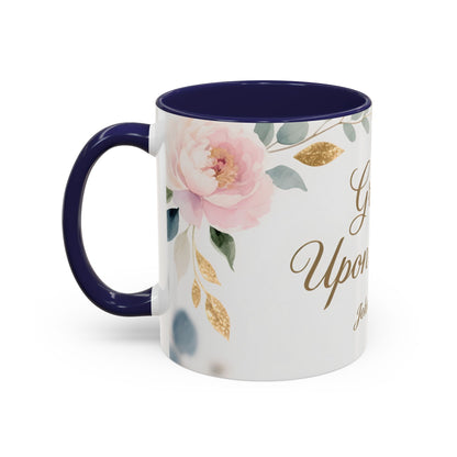 Grace Upon Grace Coffee Mug — Floral John 1:16 Scripture Accent Mug
