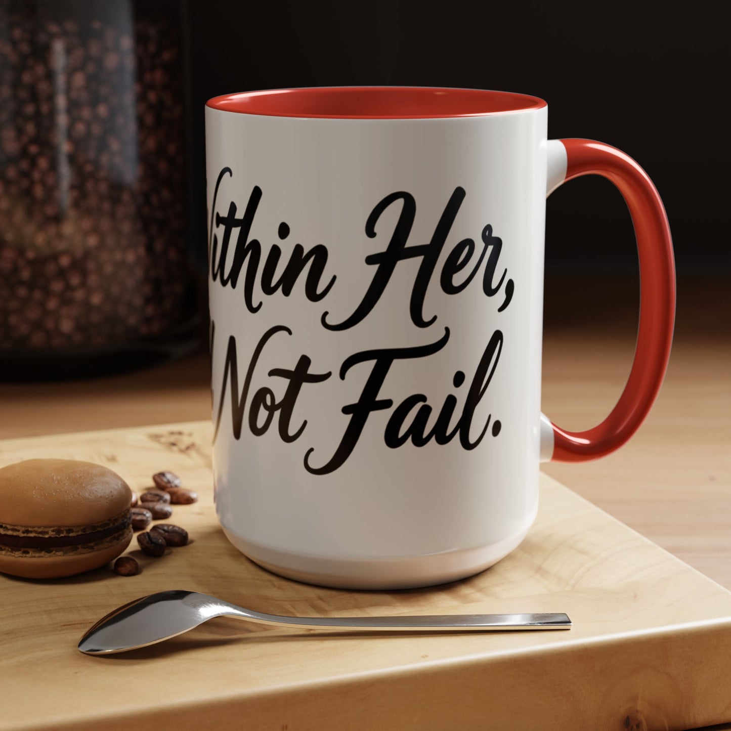 Inspirational Script Coffee Mug — "Strength Lives in Small, Steady Moments" (11/15 oz)