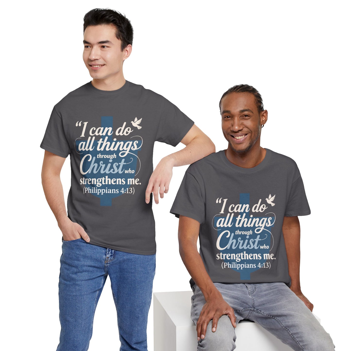 Philippians 4:13 Cotton Tee — "I Can Do All Things" Christian Prayer T-Shirt