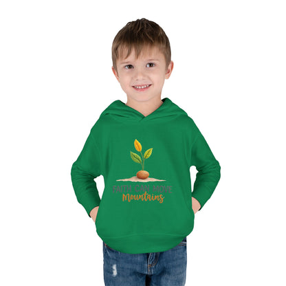 Toddler Hoodie - "Faith Can Move Mountains" Plant Graphic