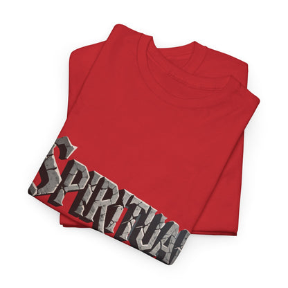 Spiritual Warrior T-Shirt — Gothic Lettering Faith & Strength Tee