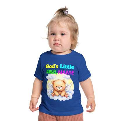 Baby T-Shirt — Personalized "God's Little Angel" Teddy Design