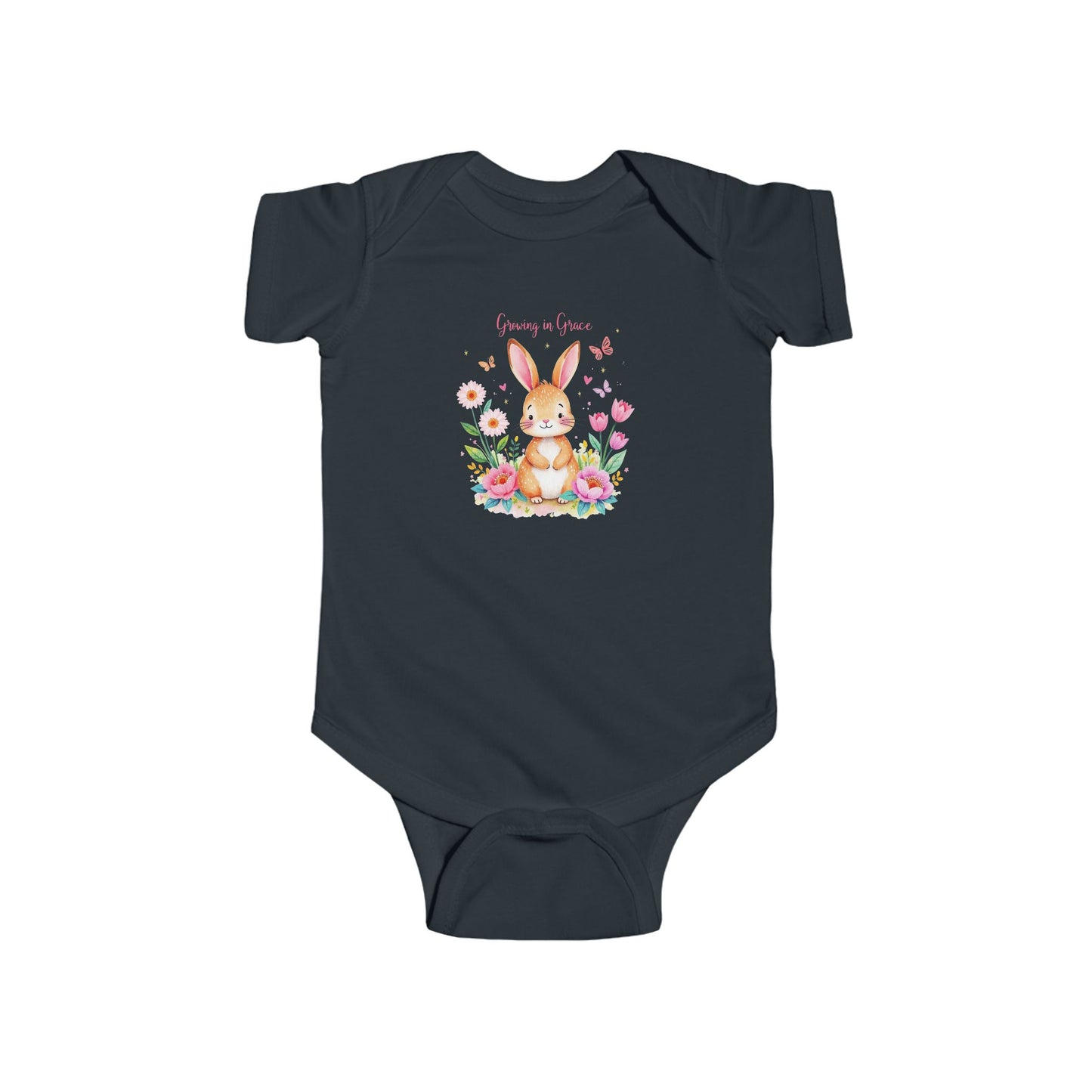 Infant Bodysuit — Cute Floral Bunny "Love You to Pieces" Newborn Onesie | baby shower gift