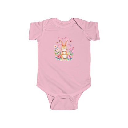 Custom Infant Bodysuit — Cute Floral Bunny "Love You to Pieces" Newborn Onesie