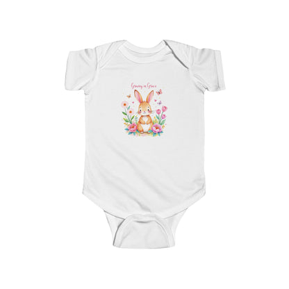 Custom Infant Bodysuit — Cute Floral Bunny "Love You to Pieces" Newborn Onesie