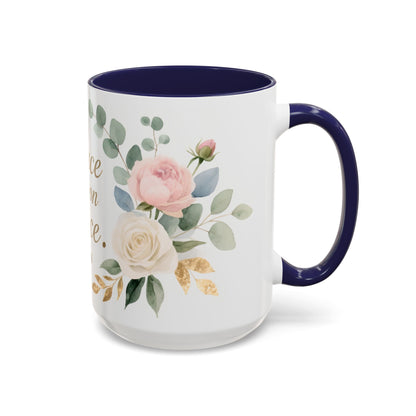 Grace Upon Grace Floral Coffee Mug — John 1:16 Scripture Accent Mug
