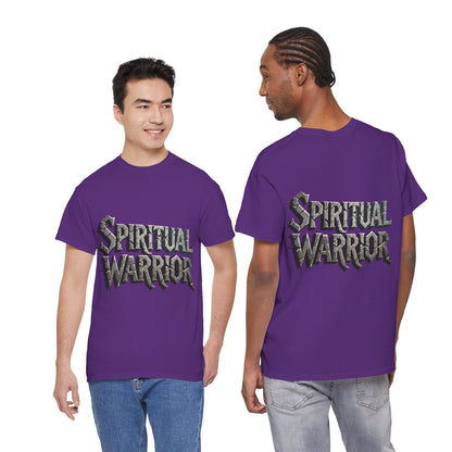 Spiritual Warrior T-Shirt — Gothic Lettering Faith & Strength Tee