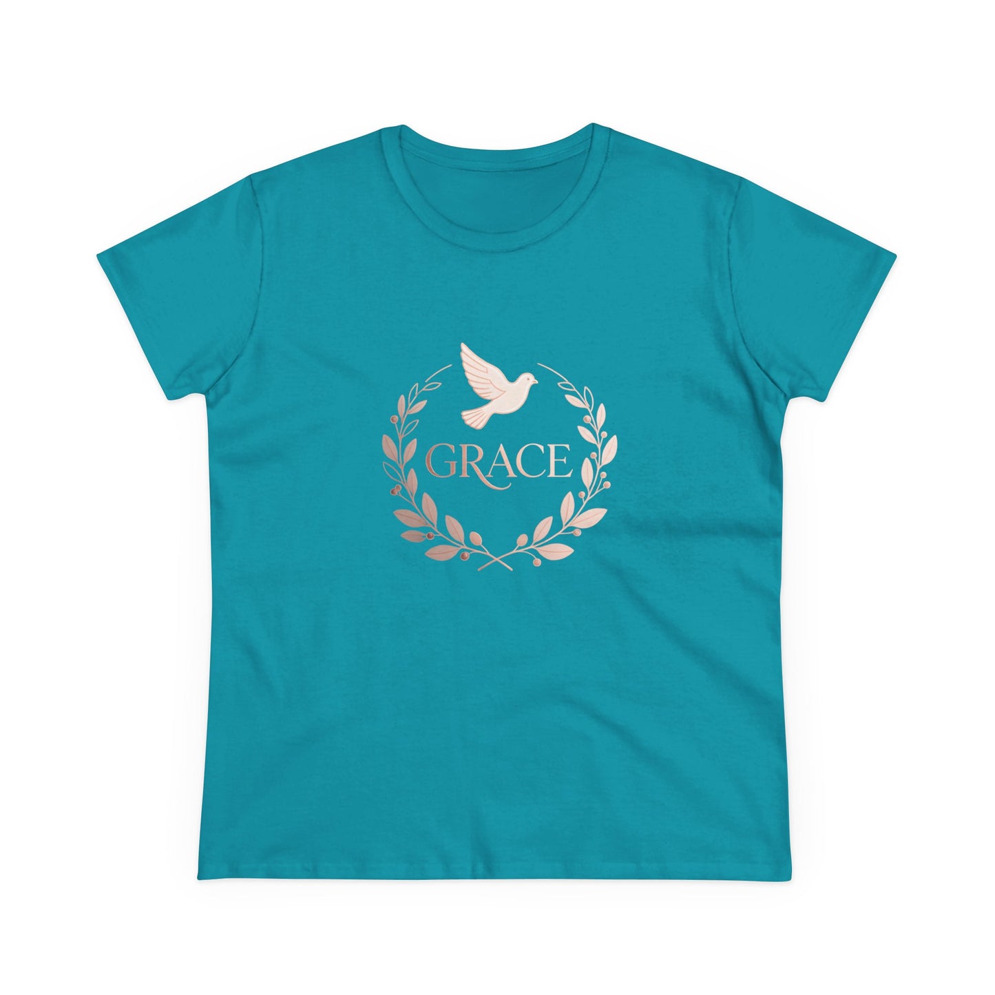 Graceful Dove Wreath Tee — Women's Rose-Gold Reminder Tee