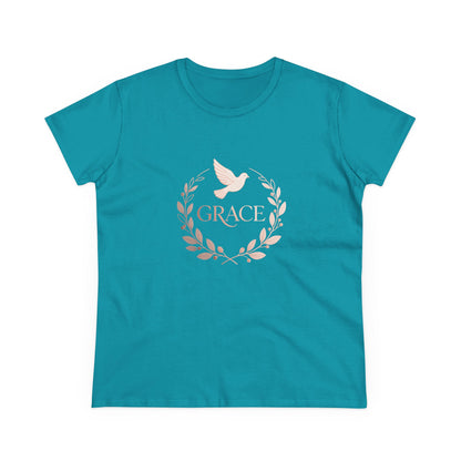 Graceful Dove Wreath Tee — Women's Rose-Gold Reminder Tee