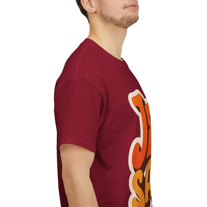 Jesus Saves Retro Tee — Bright Sunset Faith T-Shirt