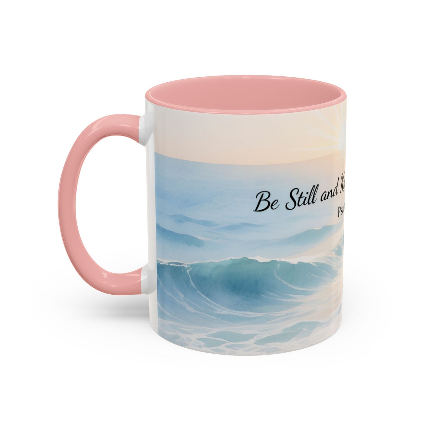 Psalm 46:10 Ocean Coffee Mug – "Be Still and Know That I Am God" Inspirational Ceramic