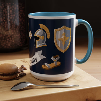 Christian Knight Coffee Mug — “Suit Up Daily” Accent Ceramic Mug