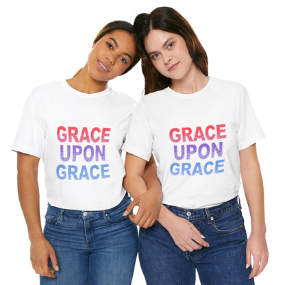 Inspirational Grace Upon Grace Shirt | Christian Typography Tee | Thoughtful Gift Idea
