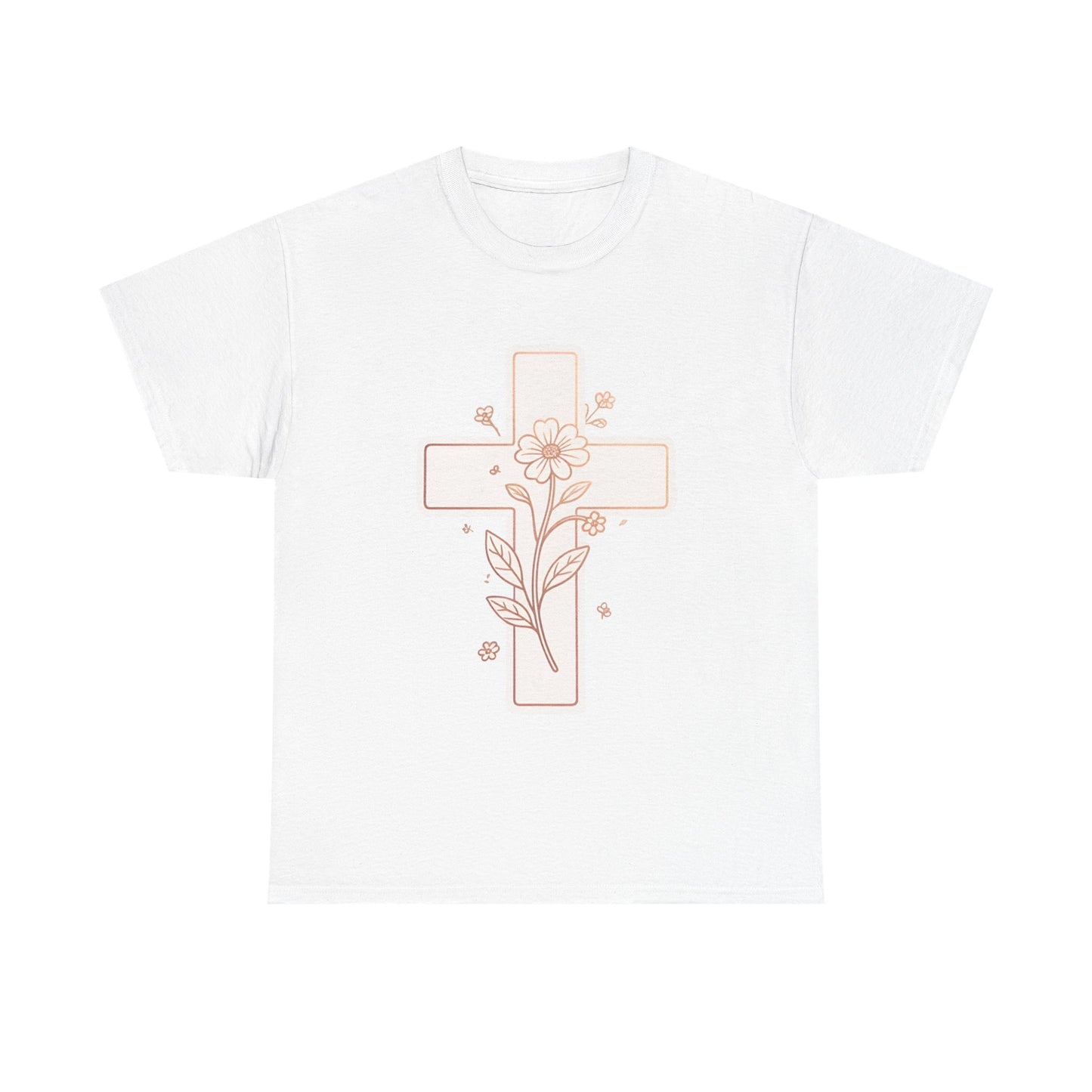 Floral Cross Tee — Delicate Bloom Christian T-Shirt