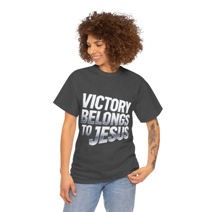Victory Belongs to Jesus T-Shirt — Heavyweight Christian Faith Tee