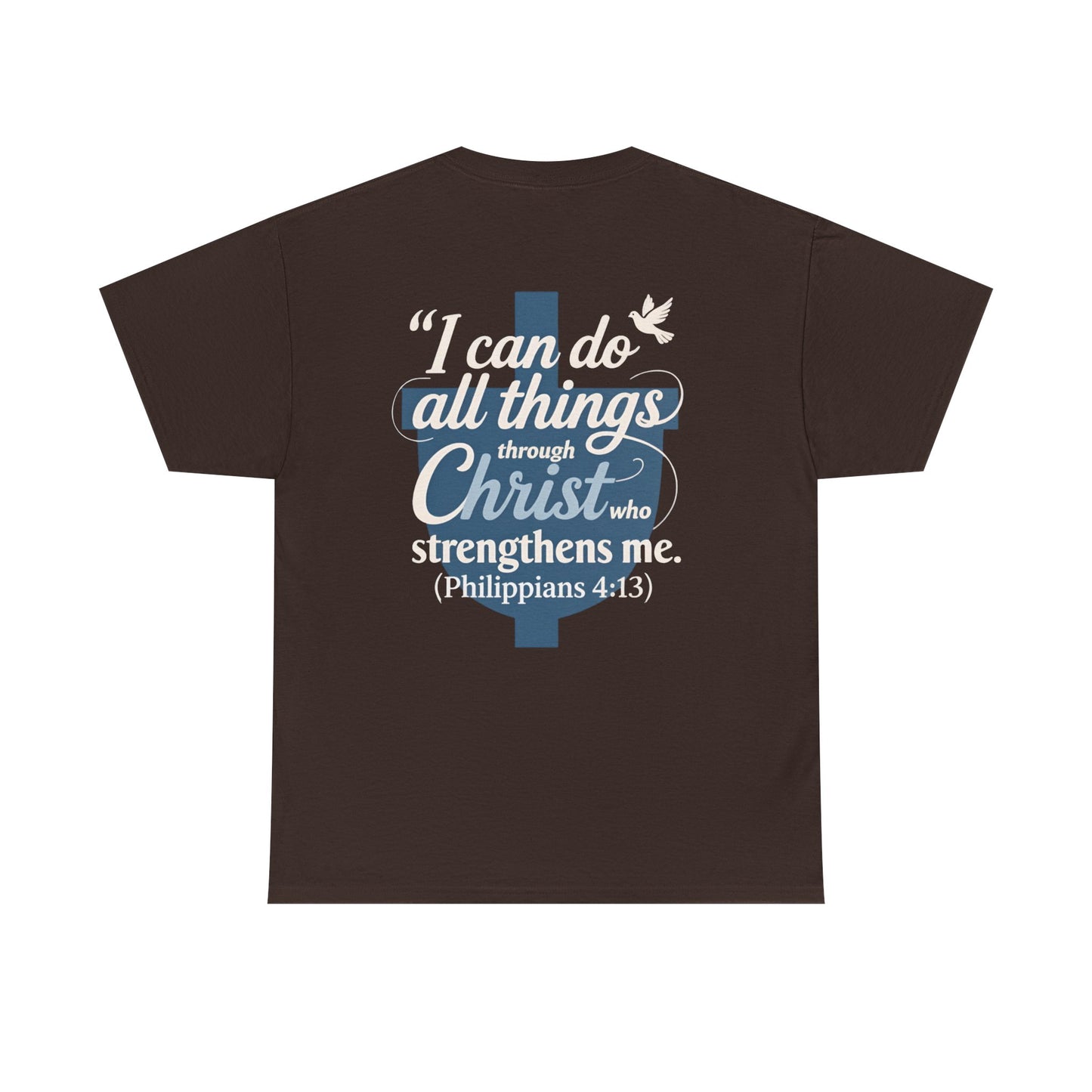 Philippians 4:13 Cotton Tee — "I Can Do All Things" Christian Prayer T-Shirt