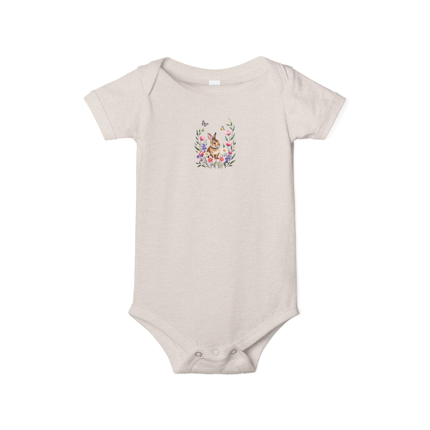 Floral Bunny Infant One-Piece Bodysuit