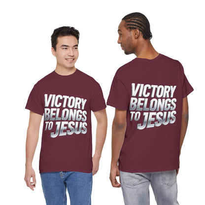 Victory Belongs to Jesus T-Shirt — Heavyweight Christian Faith Tee