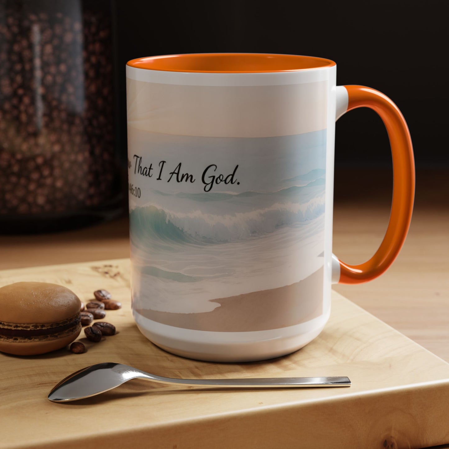 Psalm 46:10 Ocean Coffee Mug – "Be Still and Know That I Am God" Inspirational Ceramic