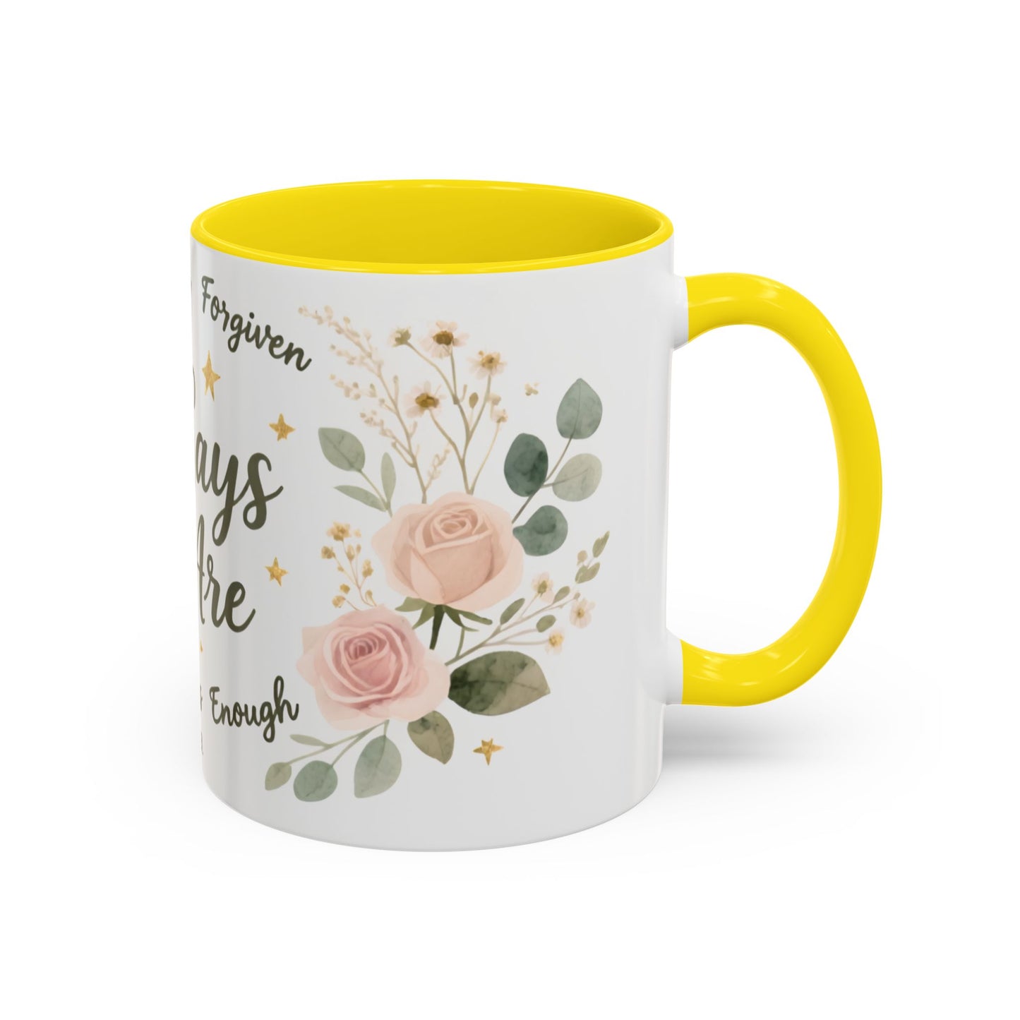 Christian Coffee Mug - "God Says You Are" Floral Inspirational Mug (11/15oz)