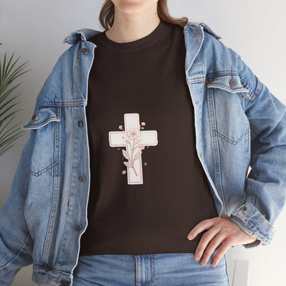 Floral Cross Tee — Delicate Bloom Christian T-Shirt | Meaningful gifts for teens and adults
