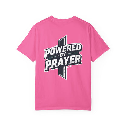 Powered by Prayer T‑Shirt — Faith Graphic Tee with Cross