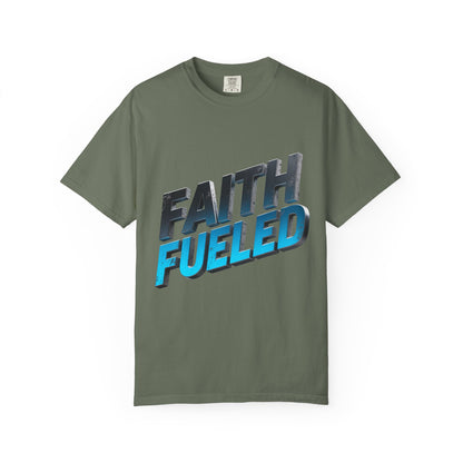 Faith Fueled Garment-Dyed Tee — Vintage Two-Tone Christian T-Shirt