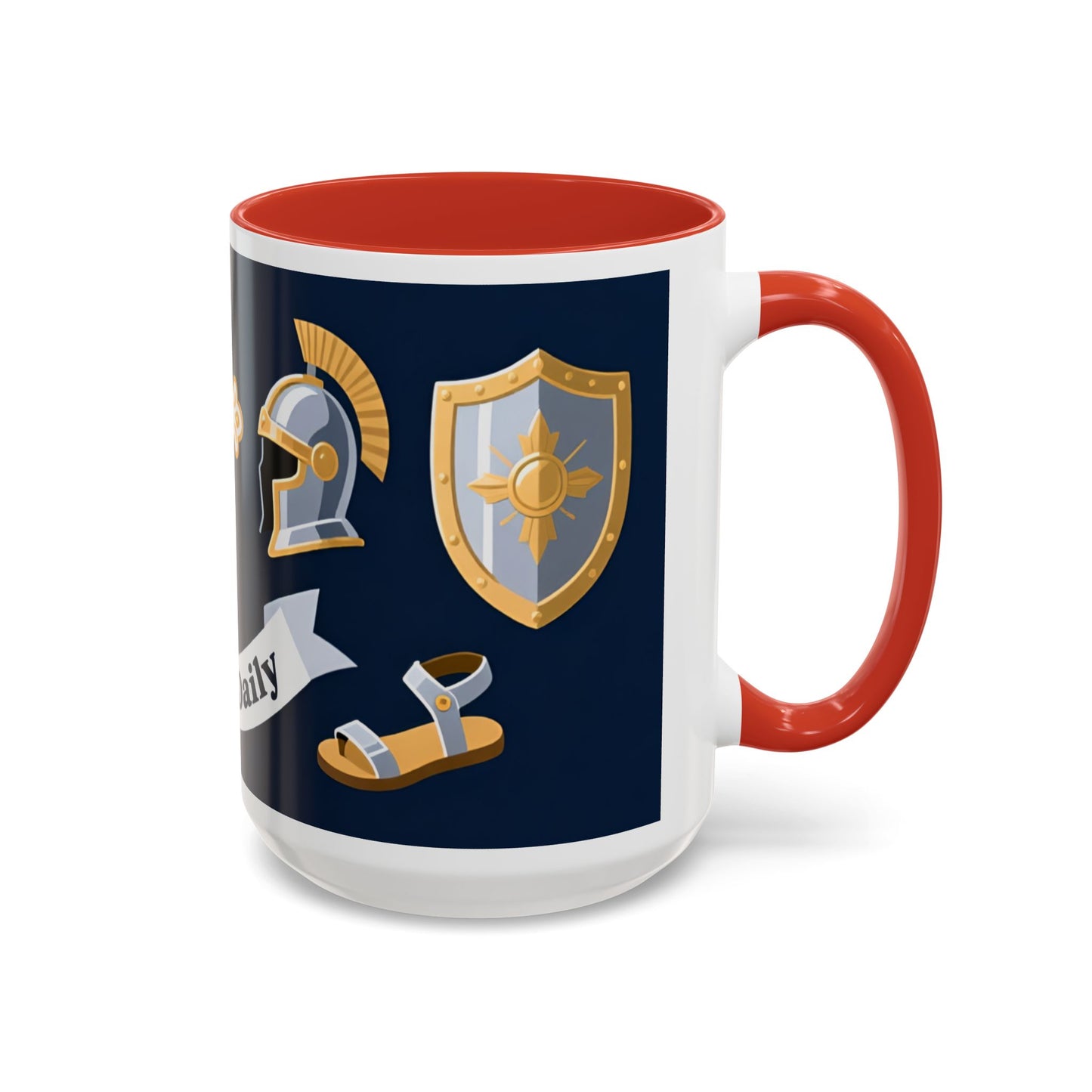 Christian Knight Coffee Mug — “Suit Up Daily” Accent Ceramic Mug