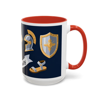 Christian Knight Coffee Mug — “Suit Up Daily” Accent Ceramic Mug