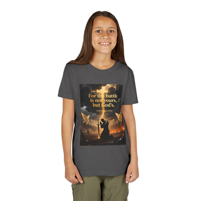For the battle is not yours, but God's youth tee | Christian hands design | Meaningful Gift for Kids