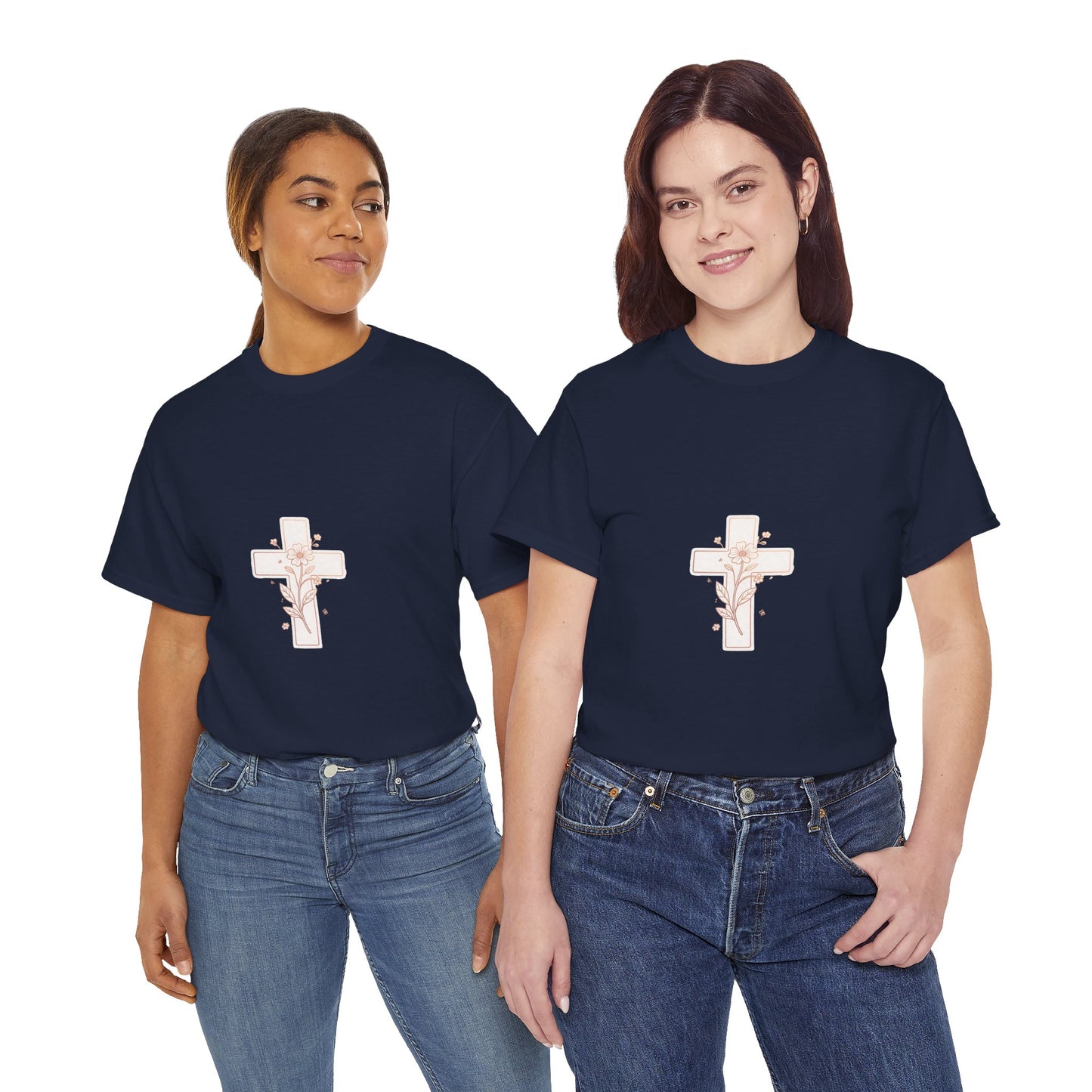 Floral Cross Tee — Delicate Bloom Christian T-Shirt | Meaningful gifts for teens and adults