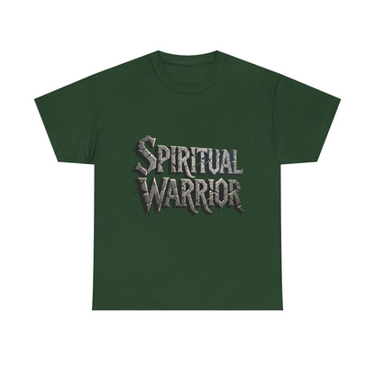 Spiritual Warrior T-Shirt — Gothic Lettering Faith & Strength Tee