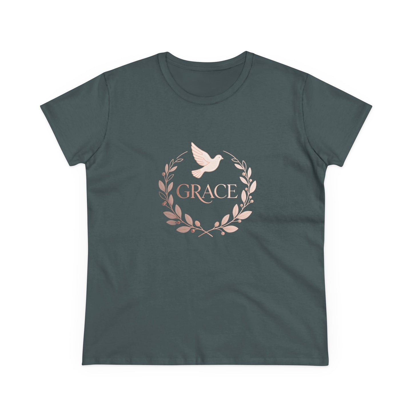 Graceful Dove Wreath Tee — Women's Rose-Gold Reminder Tee