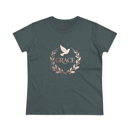 Graceful Dove Wreath Tee — Women's Rose-Gold Reminder Tee