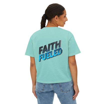 Faith Fueled Boxy Tee — Women's Inspirational Graphic Tee