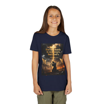 For the battle is not yours, but God's youth tee | Christian hands design | Meaningful Gift for Kids