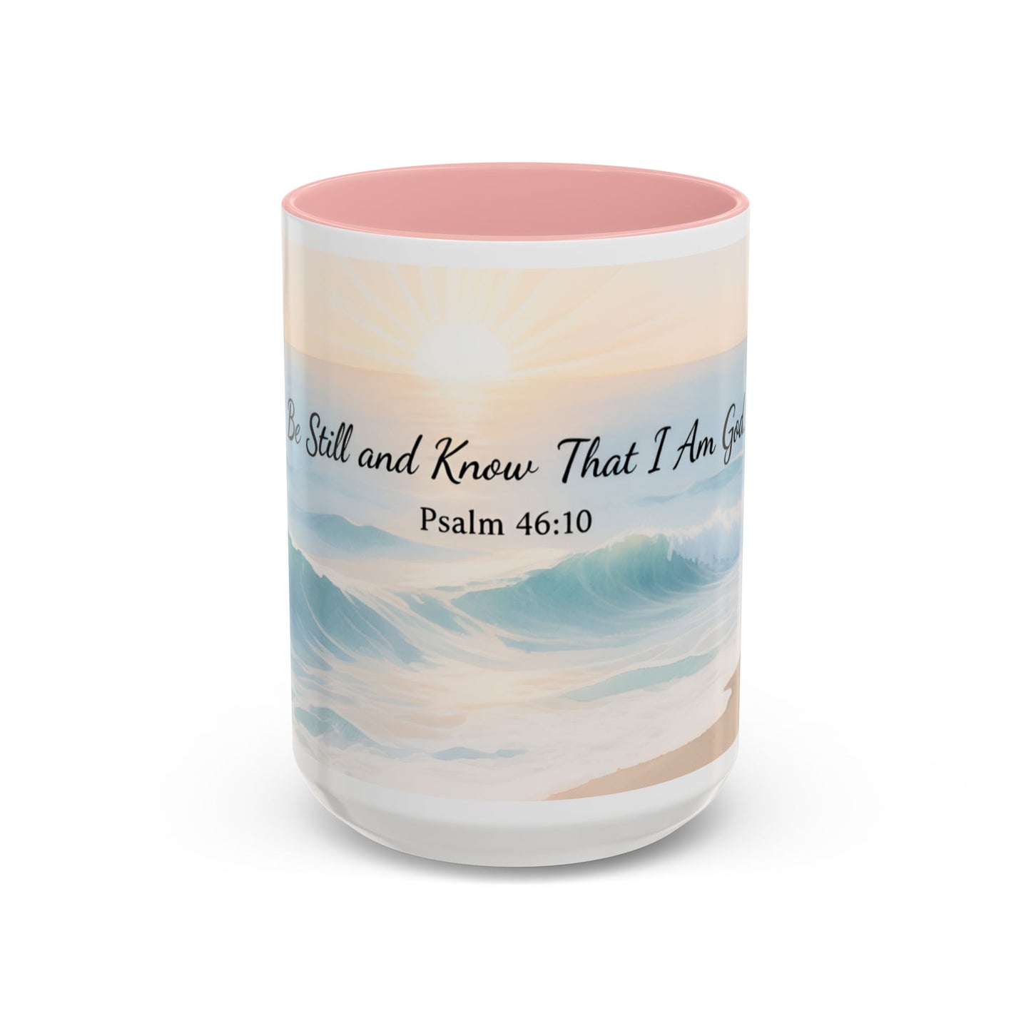 Psalm 46:10 Ocean Coffee Mug – "Be Still and Know That I Am God" Inspirational Ceramic