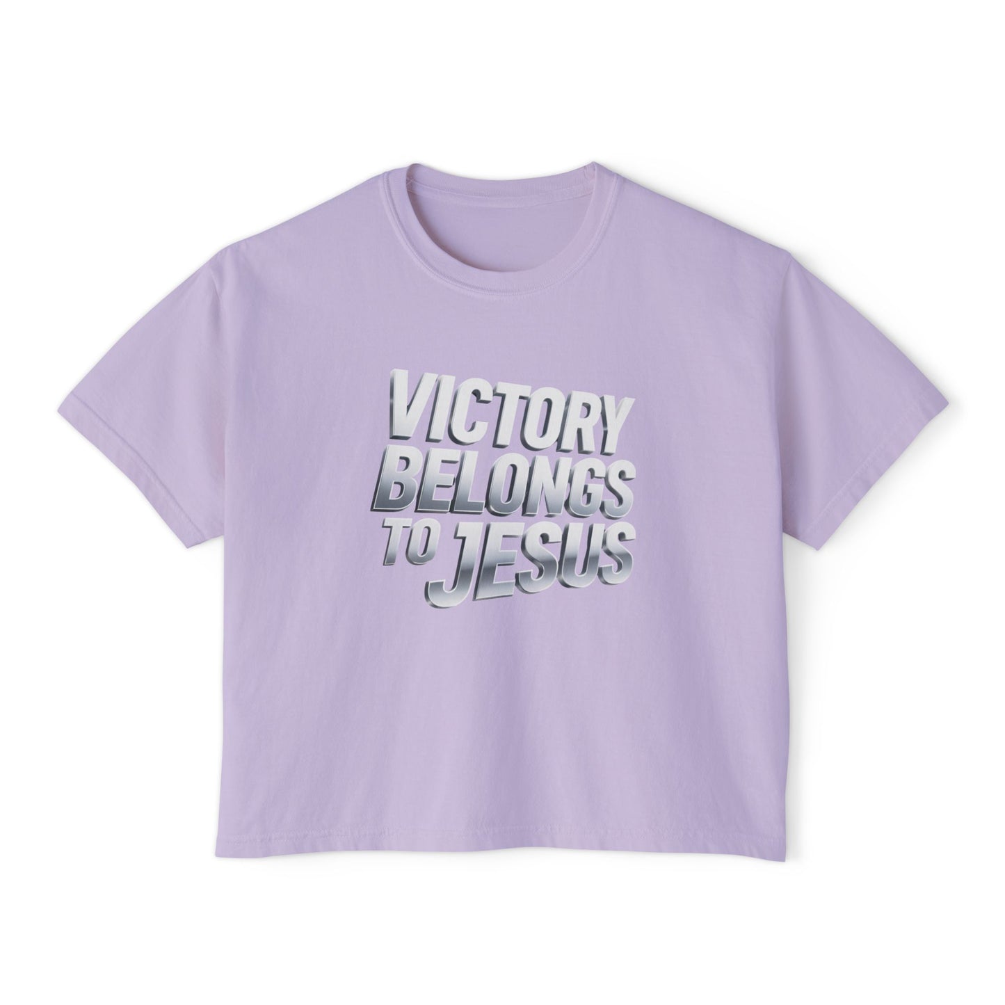 Victory Belongs to Jesus Boxy Tee — Christian Faith Graphic Tee